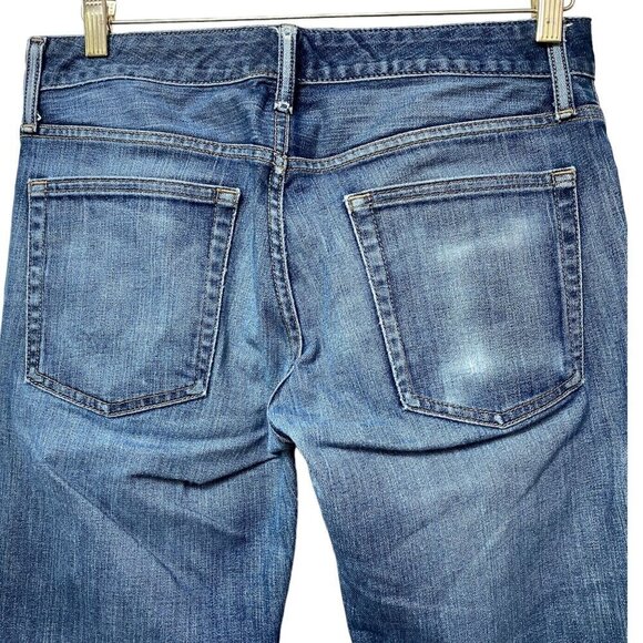 BONOBOS Men's Jeans 31x30 Straight Leg Medium Wash Blue Denim Distressed - Picture 3 of 13